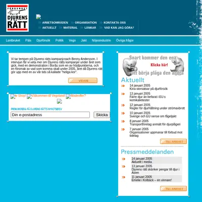 Djurens Rätt startsida 2005
