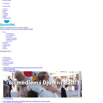 Djurens Rätt startsida 2016