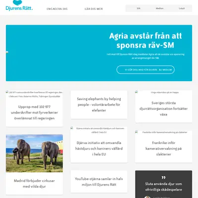 Djurens Rätt startsida 2017