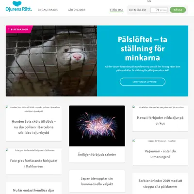 Djurens Rätt startsida 2019