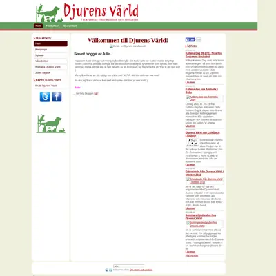 Djurens Värld startsida 2012