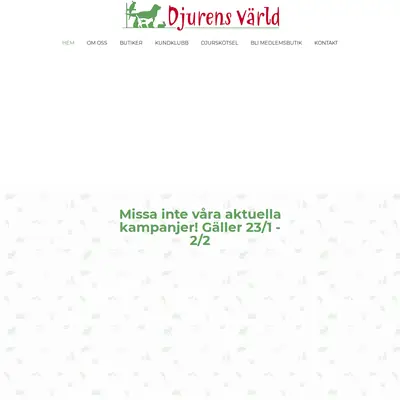 Djurens Värld startsida 2020