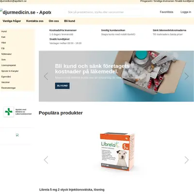 http://djurmediciner.se startsida 2023