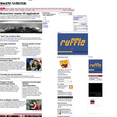 Dagens Nyheter startsida 2004