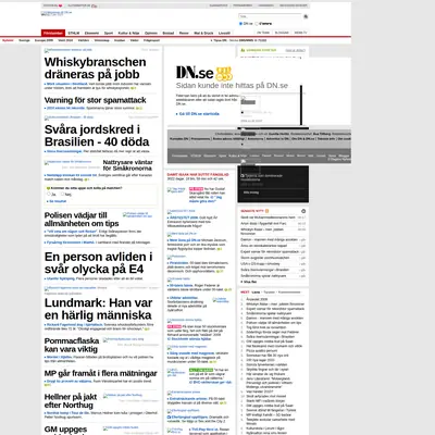 Dagens Nyheter startsida 2010