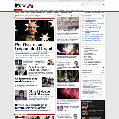 Dagens Nyheter startsida 2011