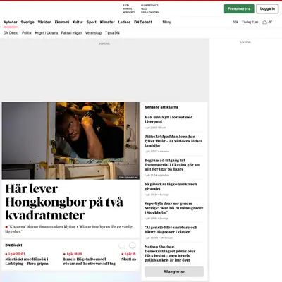 Dagens Nyheter startsida 2024