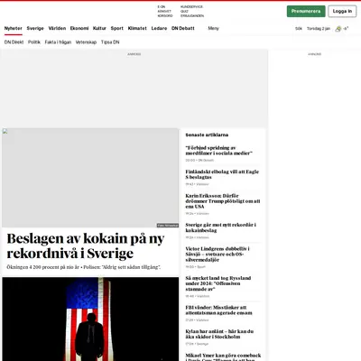 Dagens Nyheter startsida 2025