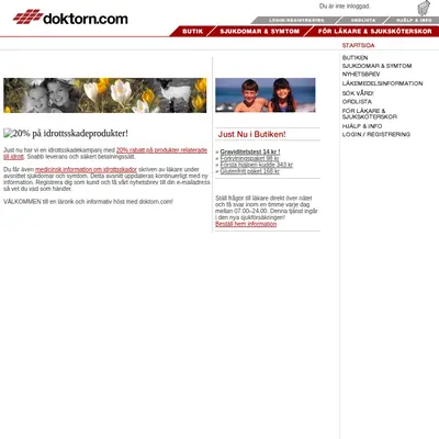 Doktorn.com startsida 2001