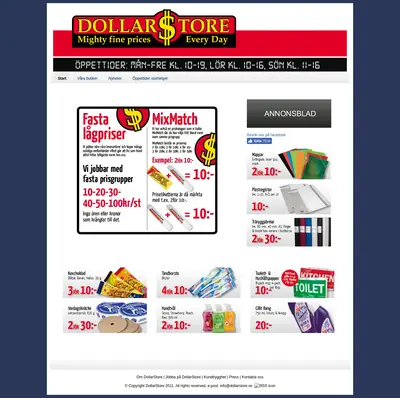 Dollars startsida 2012