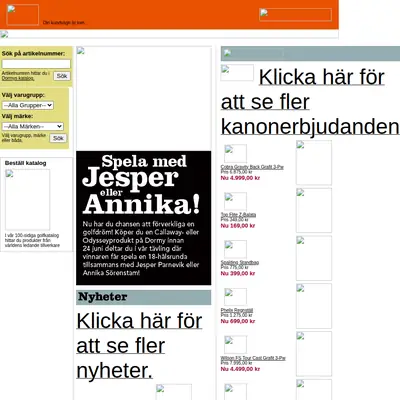 Dormy Magasin startsida 2001