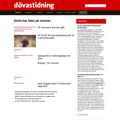 dovastidning.se startsida 2021