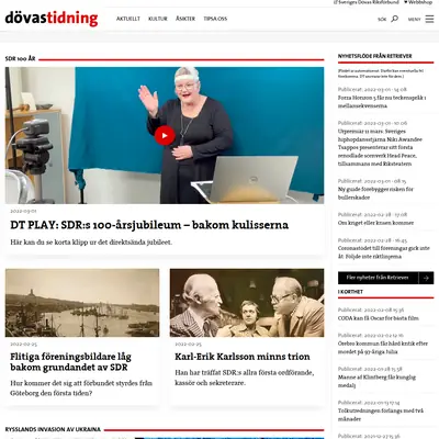 dovastidning.se startsida 2022