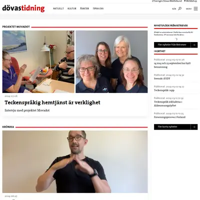 dovastidning.se startsida 2024