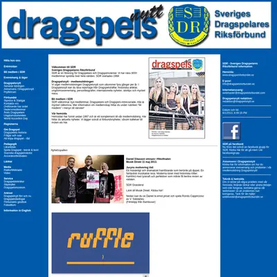 DRAGSPELSNYTT startsida 2013