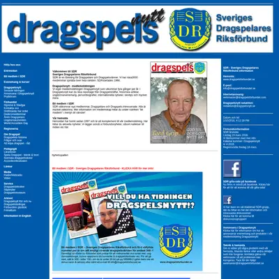 DRAGSPELSNYTT startsida 2016