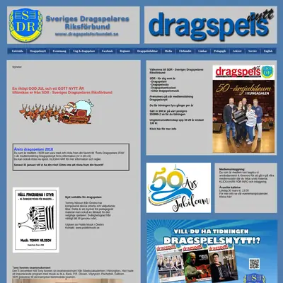 DRAGSPELSNYTT startsida 2019