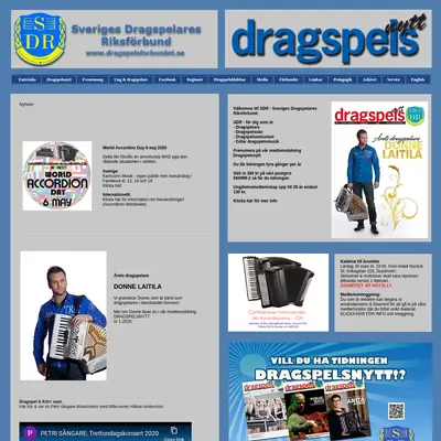 DRAGSPELSNYTT startsida 2020