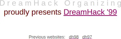 Dreamhack startsida 1999