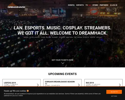 Dreamhack startsida 2019