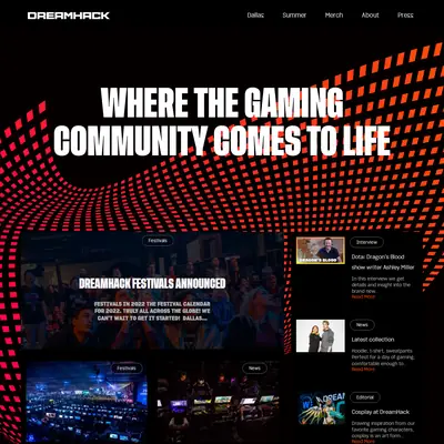 Dreamhack startsida 2022
