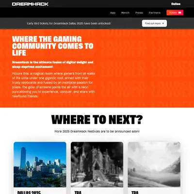 Dreamhack startsida 2025