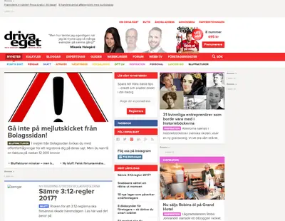www.driva-eget.se startsida 2015