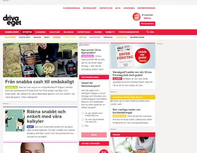 www.driva-eget.se startsida 2017