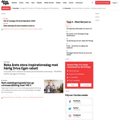 www.driva-eget.se startsida 2021