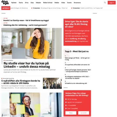 www.driva-eget.se startsida 2022