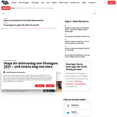 www.driva-eget.se startsida 2025