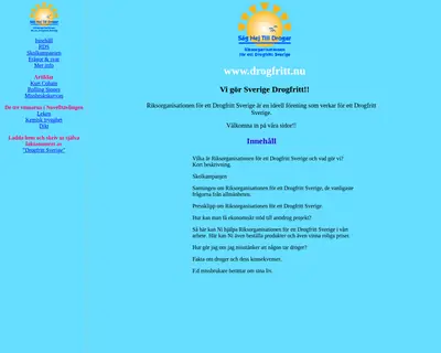 Drogfritt.nu startsida 2001