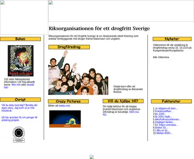Drogfritt.nu startsida 2002