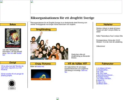 Drogfritt.nu startsida 2003
