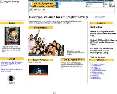 Drogfritt.nu startsida 2004