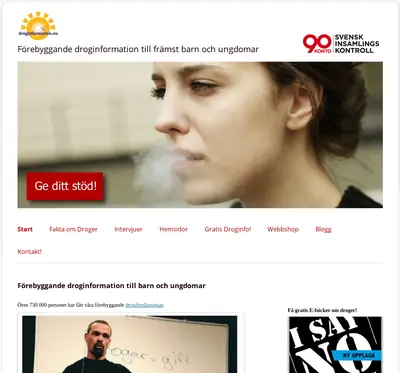 Drogfritt.nu startsida 2016