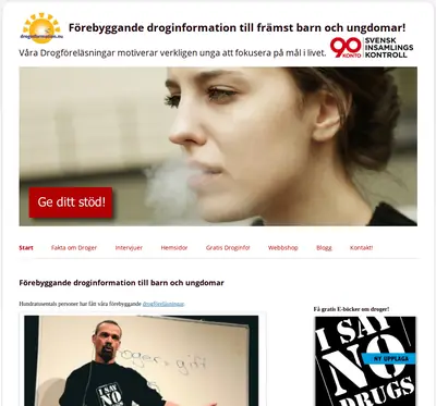Drogfritt.nu startsida 2019