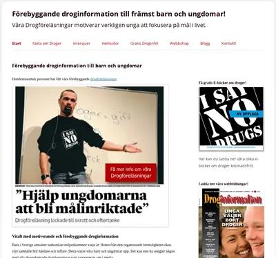 Drogfritt.nu startsida 2021