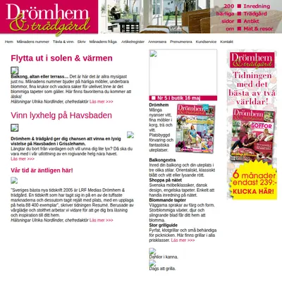www.dromhemochtradgard.se startsida 2006