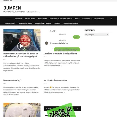 Dumpen.se startsida 2022