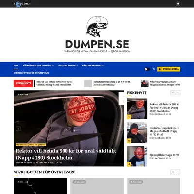 Dumpen.se startsida 2023