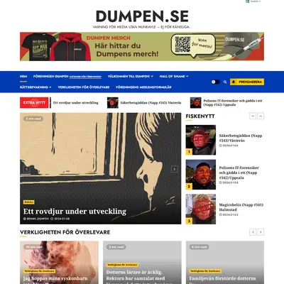 Dumpen.se startsida 2024