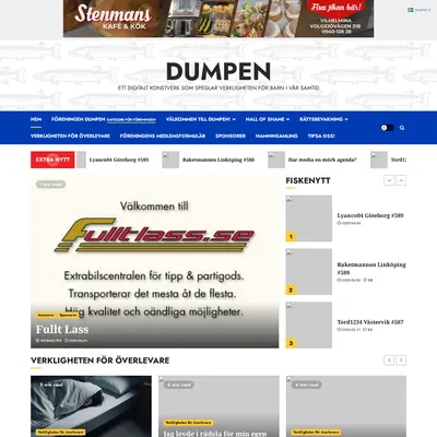Dumpen.se startsida 2025