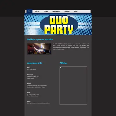 Duo Party startsida 2012