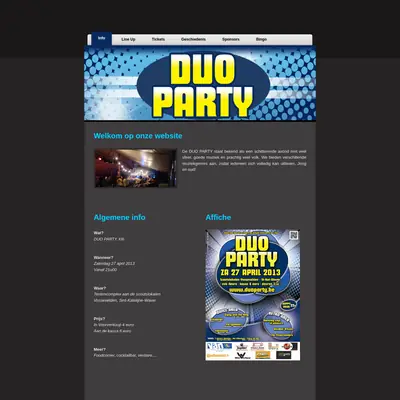 Duo Party startsida 2013