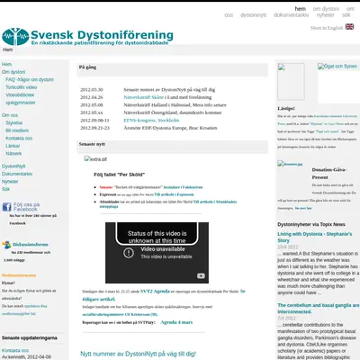 Dystoni-Nytt startsida 2012