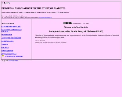 EASD startsida 1999