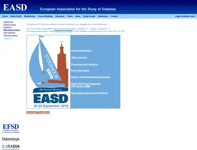 EASD startsida 2011