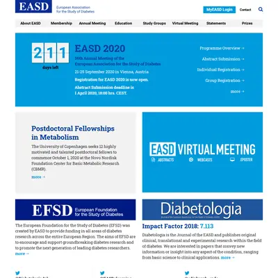 EASD startsida 2020