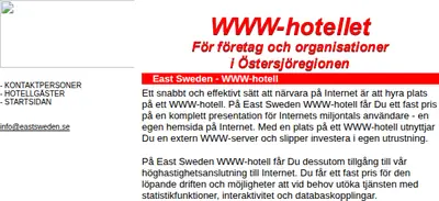 East Sweden startsida 1999